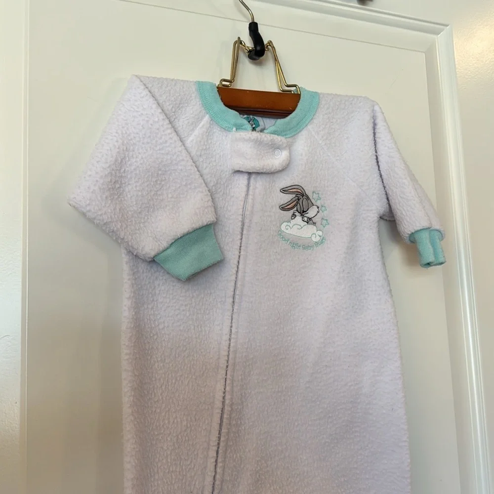 Bugs bunny vintage 1999 sleeper baby w embroidered good night, baby bugs no size